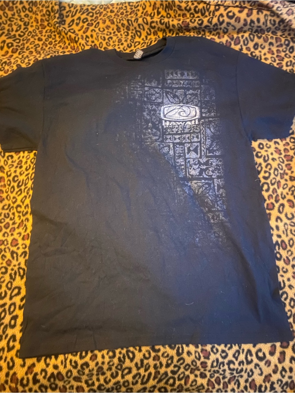 Gildan Black Short-Sleeve Tee with Subtle Hawaii Graphic